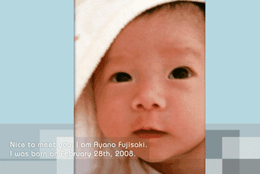 デザイナーズポストカードQURO誕生出産報告見本画像Bs_01